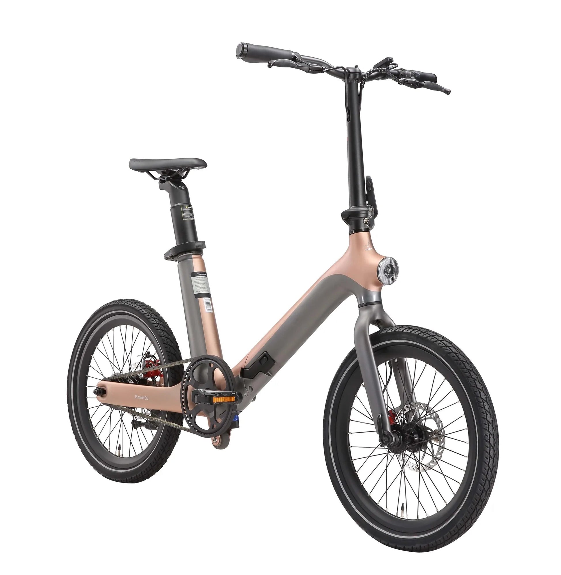Maxtron Smart 30 goud grijs elektrische vouwfiets lifestyle foto