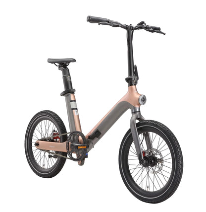 Maxtron Smart 30 goud grijs elektrische vouwfiets lifestyle foto