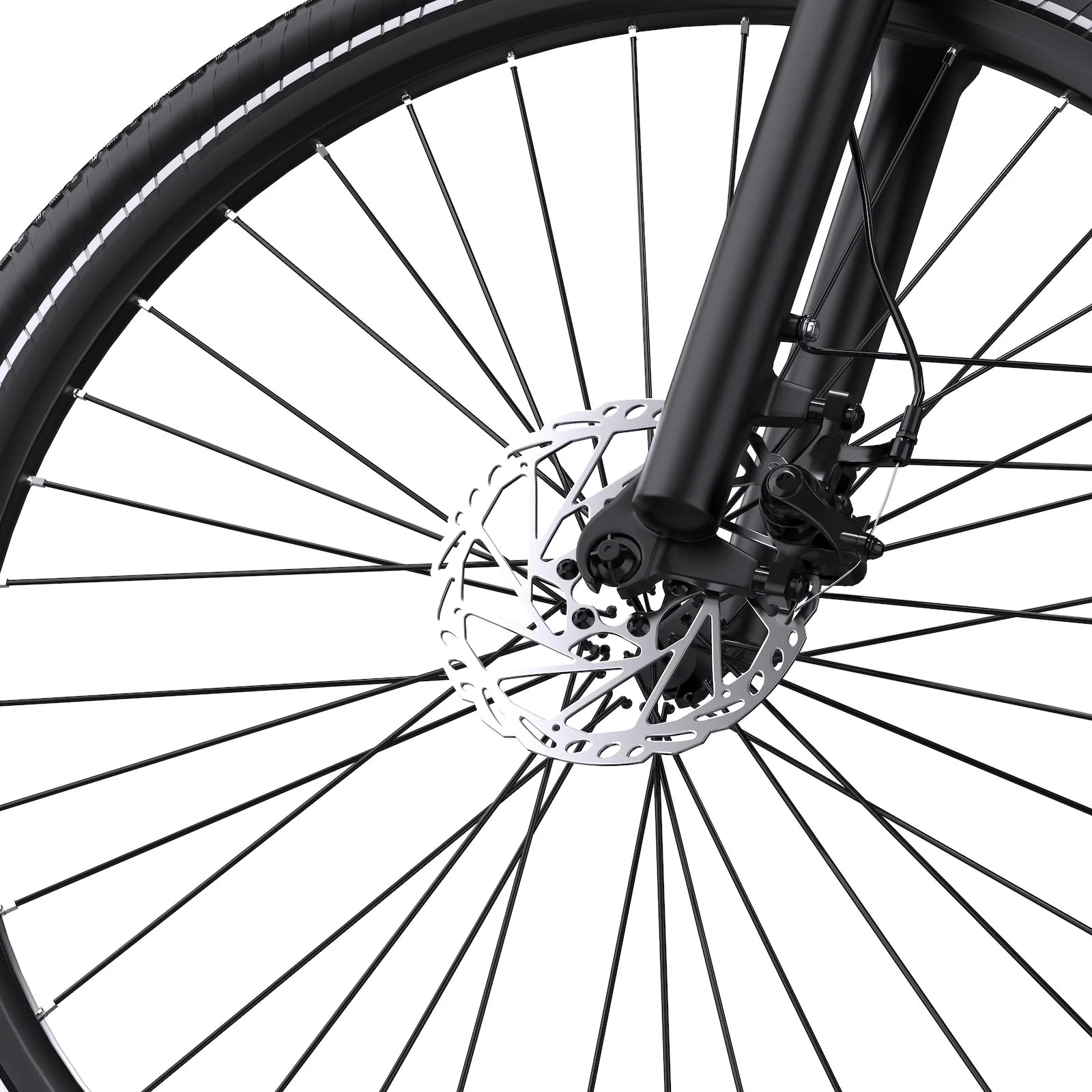 Schijfrem voorwiel van de Maxtron Urban 7 e-bike