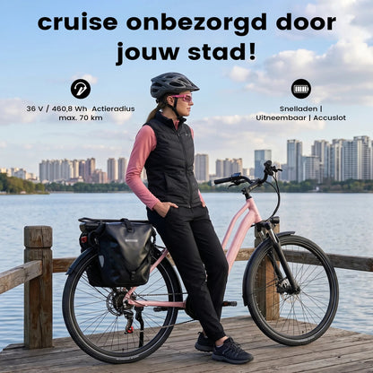 Geïntegreerde 36V 12.8Ah LG accu van de Maxtron Urban 8 e-bike
