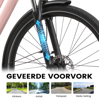 Geveerde voorvork met lockout van de Maxtron Urban 8